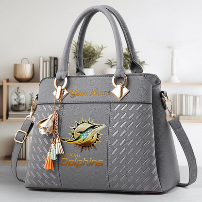 LIMITED EDITION - NEW CUSTOMIZED NFL19 MDP MIAMI DOLPHINS LUXURY HANDBAG IN MULTIPLE COLORS