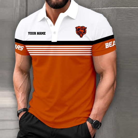 FINAL SALE - NEW CUSTOMIZED NFL26 CCB CHICAGO BEARS POLO SHIRT