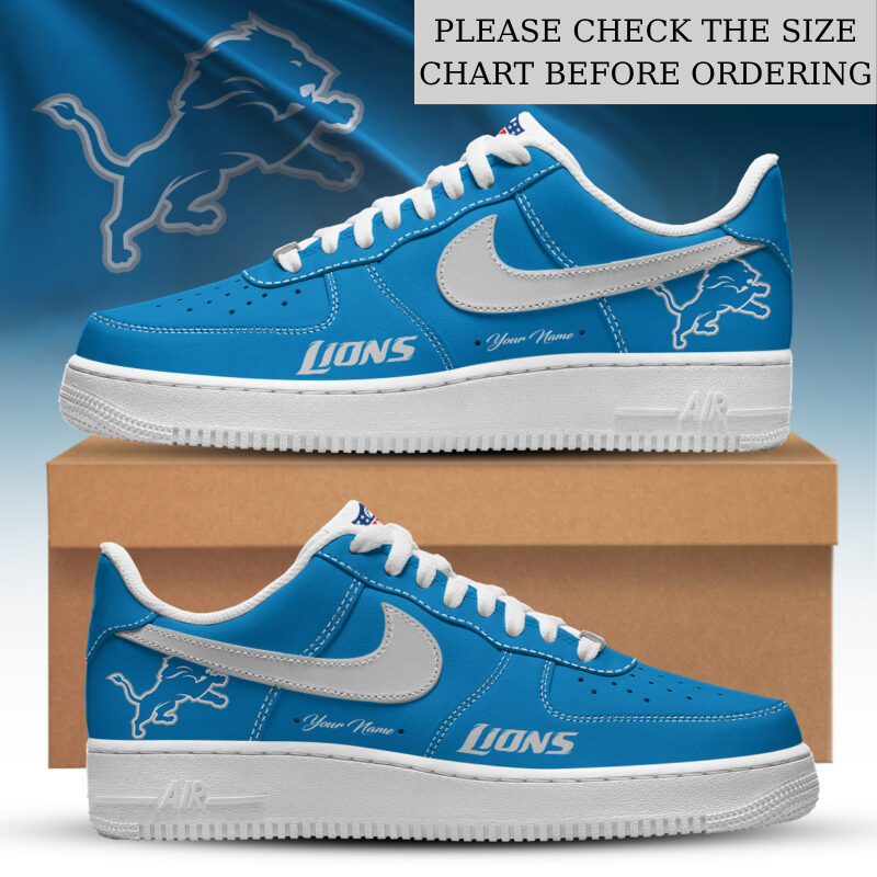 FLASH SALE - NEW CUSTOMIZED NFL04 DTL DETROIT LIONS AF1 SHOES