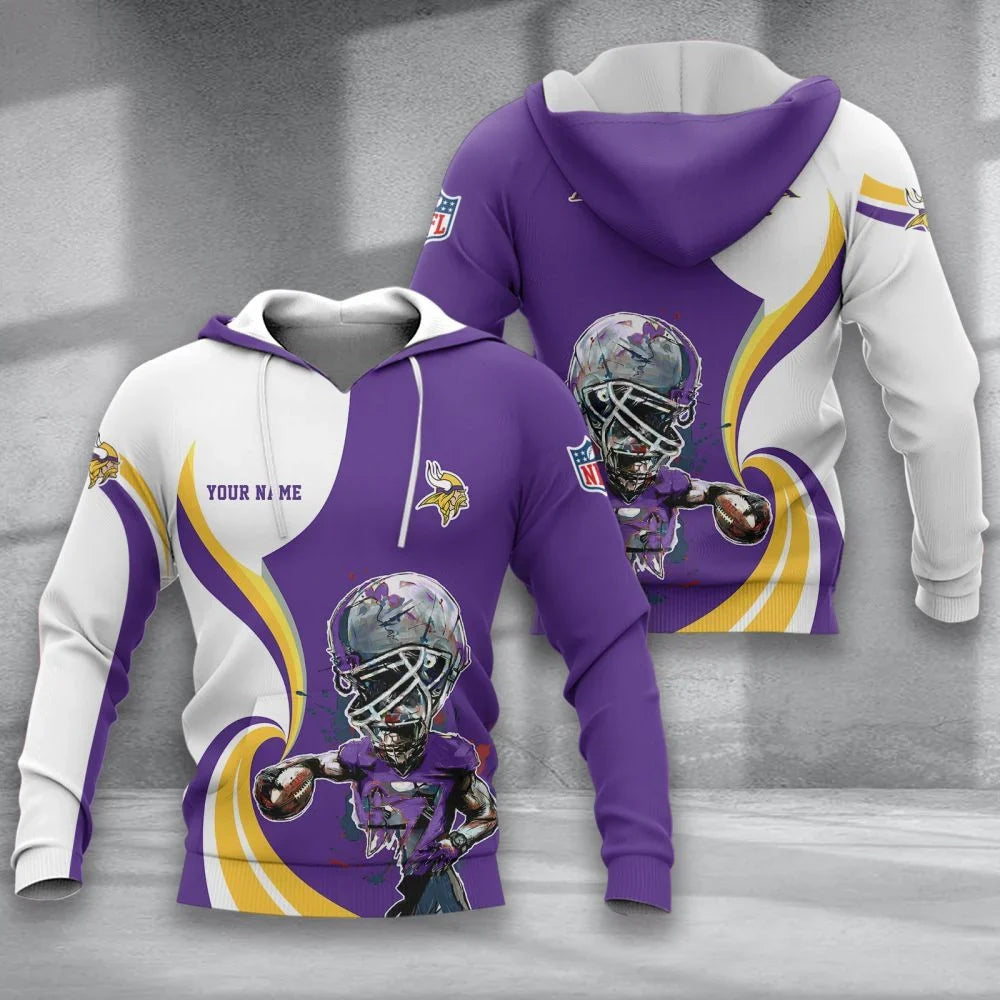 SPECIAL EDITION - NEW CUSTOMIZED NFL05 MVK MINNESOTA VIKINGS T-SHIRT, POLO SHIRT, ZIP POLO SHIRT, SWEATSHIRT, HOODIE & ZIP HOODIE
