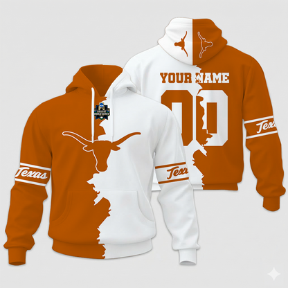 MEGA SALE - NEW CUSTOMIZED COLLEGE WORLD SERIES NCAA05 TEXAS LONGHORNS UNISEX HOODIE & ZIP HOODIE