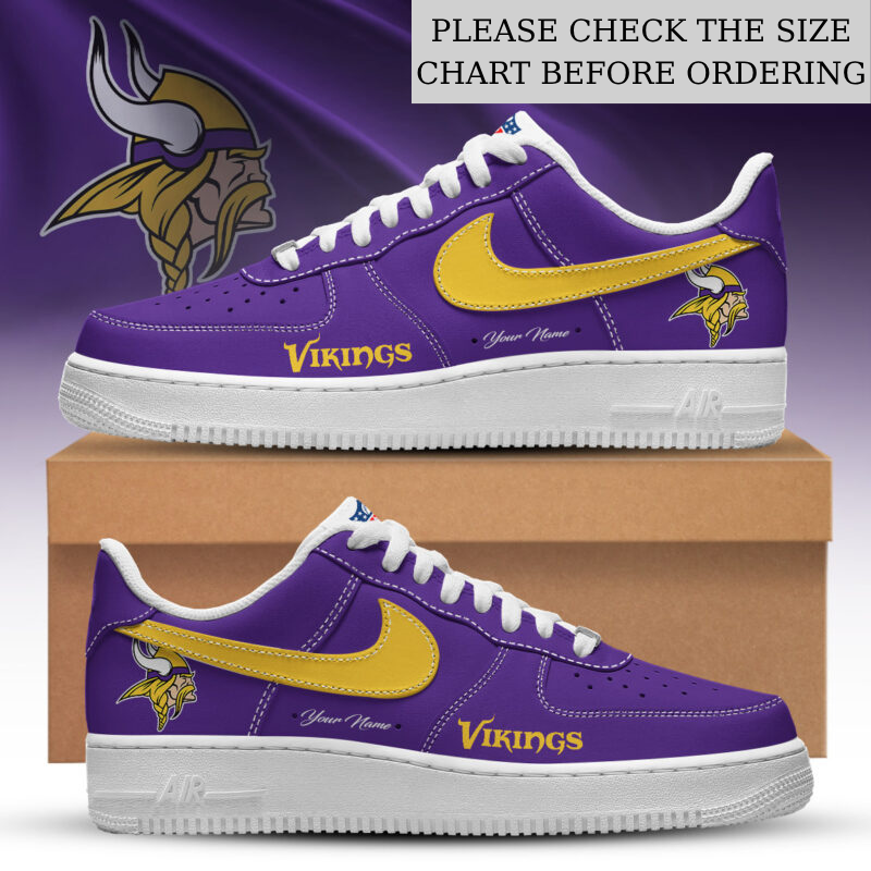 FLASH SALE - NEW CUSTOMIZED NFL05 MVK MINNESOTA VIKINGS AF1 SHOES