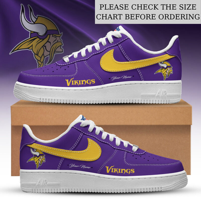 FLASH SALE - NEW CUSTOMIZED NFL05 MVK MINNESOTA VIKINGS AF1 SHOES