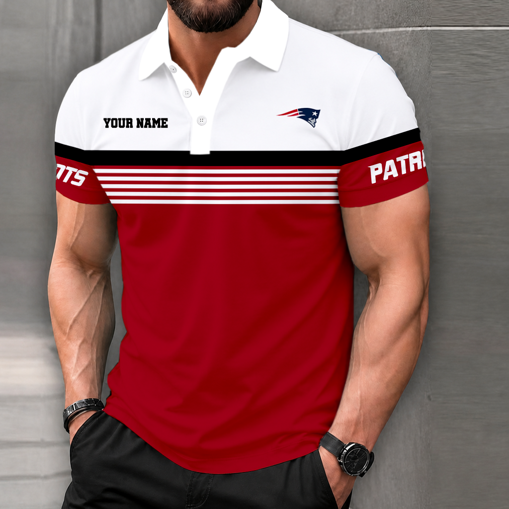 FINAL SALE - NEW CUSTOMIZED NFL27 NEP NEW ENGLAND PATRIOTS POLO SHIRT