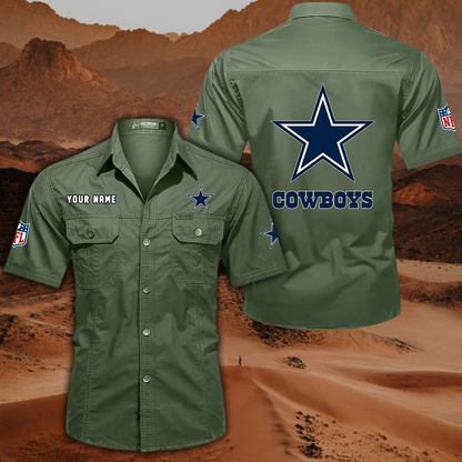 FINAL SALE - NEW CUSTOMIZED NFL21 DCB DALLAS COWBOYS MUTICOLOR MEN'S CARGO SHIRT