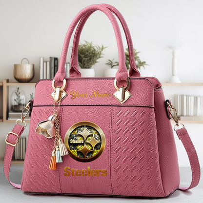 LIMITED EDITION - NEW CUSTOMIZED NFL14 PSB PITTSBURGH STEELERS LUXURY HANDBAG IN MULTIPLE COLORS
