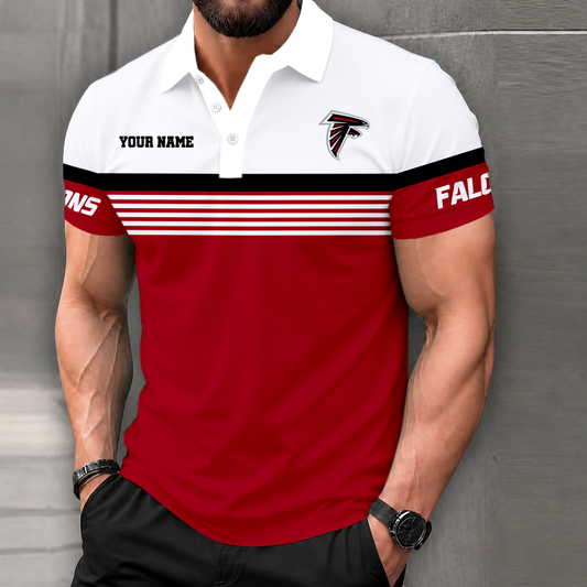 FINAL SALE - NEW CUSTOMIZED NFL18 ATF ATLANTA FALCONS POLO SHIRT