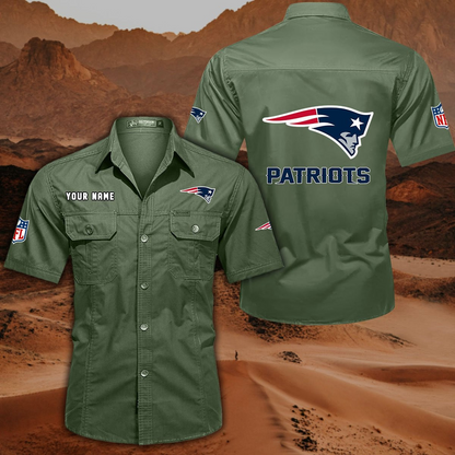 FINAL SALE - NEW CUSTOMIZED NFL27 NEP NEW ENGLAND PATRIOTS MUTICOLOR MEN'S CARGO SHIRT