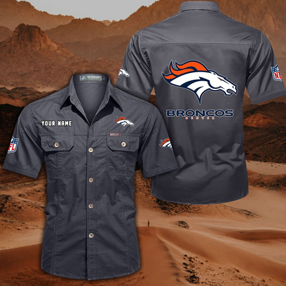FINAL SALE - NEW CUSTOMIZED NFL13 DVB DENVER BRONCOS MUTICOLOR MEN'S CARGO SHIRT