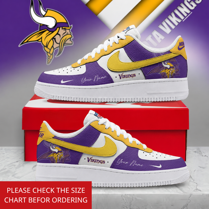 FINAL SALE - NEW CUSTOMIZED NFL05 MVK MINNESOTA VIKINGS AF1 SHOES