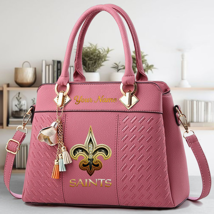 LIMITED EDITION - NEW CUSTOMIZED NFL24 NOS NEW ORLEANS SAINTS LUXURY HANDBAG IN MULTIPLE COLORS