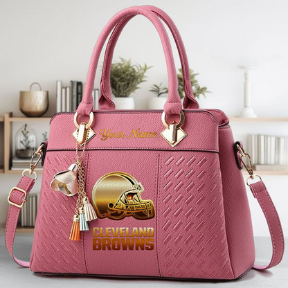 LIMITED EDITION - NEW CUSTOMIZED NFL29 CLB CLEVELAND BROWNS LUXURY HANDBAG IN MULTIPLE COLORS