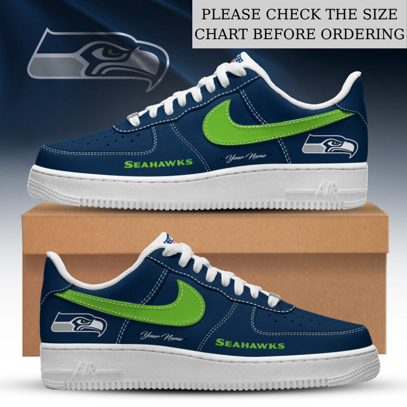 FLASH SALE - NEW CUSTOMIZED NFL06 SSH SEATTLE SEAHAWKS AF1 SHOES