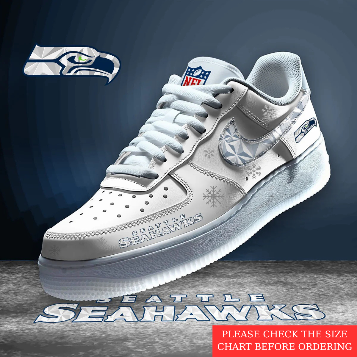 LIMITED EDITION - NEW CUSTOMIZED NFL06 SSH SEATTLE SEAHAWKS AF1 SHOES