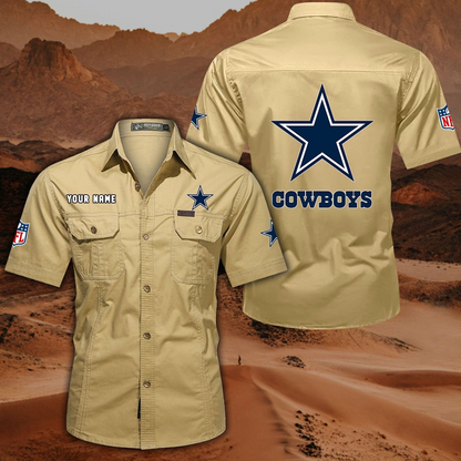 FINAL SALE - NEW CUSTOMIZED NFL21 DCB DALLAS COWBOYS MUTICOLOR MEN'S CARGO SHIRT