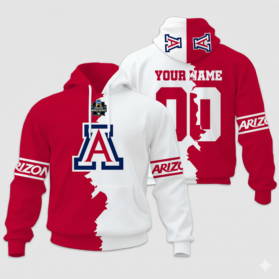MEGA SALE - NEW CUSTOMIZED COLLEGE WORLD SERIES NCAA06 ARIZONA WILDCATS UNISEX HOODIE & ZIP HOODIE