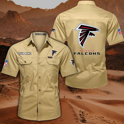 FINAL SALE - NEW CUSTOMIZED NFL18 ATF ATLANTA FALCONS MUTICOLOR MEN'S CARGO SHIRT