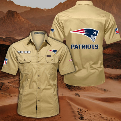 FINAL SALE - NEW CUSTOMIZED NFL27 NEP NEW ENGLAND PATRIOTS MUTICOLOR MEN'S CARGO SHIRT