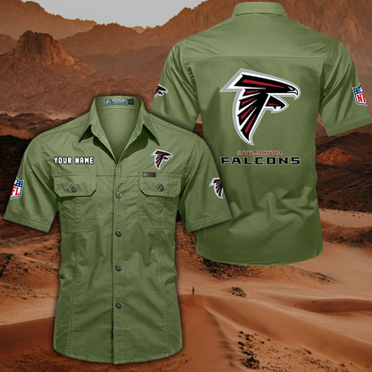 FINAL SALE - NEW CUSTOMIZED NFL18 ATF ATLANTA FALCONS MUTICOLOR MEN'S CARGO SHIRT