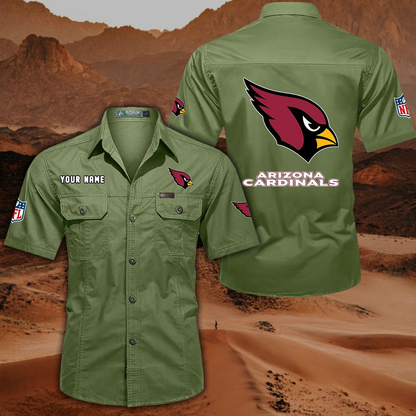 FINAL SALE - NEW CUSTOMIZED NFL20 ARC ARIZONA CARDINALS MUTICOLOR MEN'S CARGO SHIRT