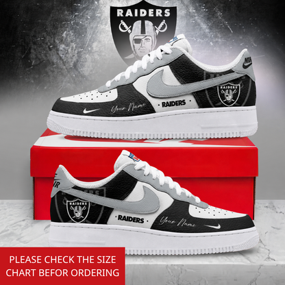 FINAL SALE - NEW CUSTOMIZED NFL07 LVR LAS VEGAS RAIDERS AF1 SHOES
