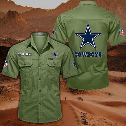 FINAL SALE - NEW CUSTOMIZED NFL21 DCB DALLAS COWBOYS MUTICOLOR MEN'S CARGO SHIRT