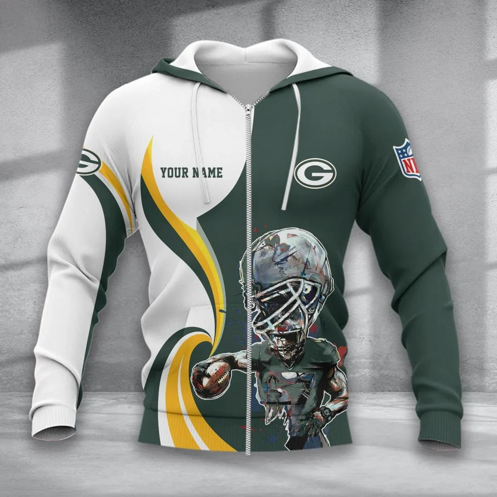 SPECIAL EDITION - NEW CUSTOMIZED NFL08 GBP GREEN BAY PACKERS T-SHIRT, POLO SHIRT, ZIP POLO SHIRT, SWEATSHIRT, HOODIE & ZIP HOODIE
