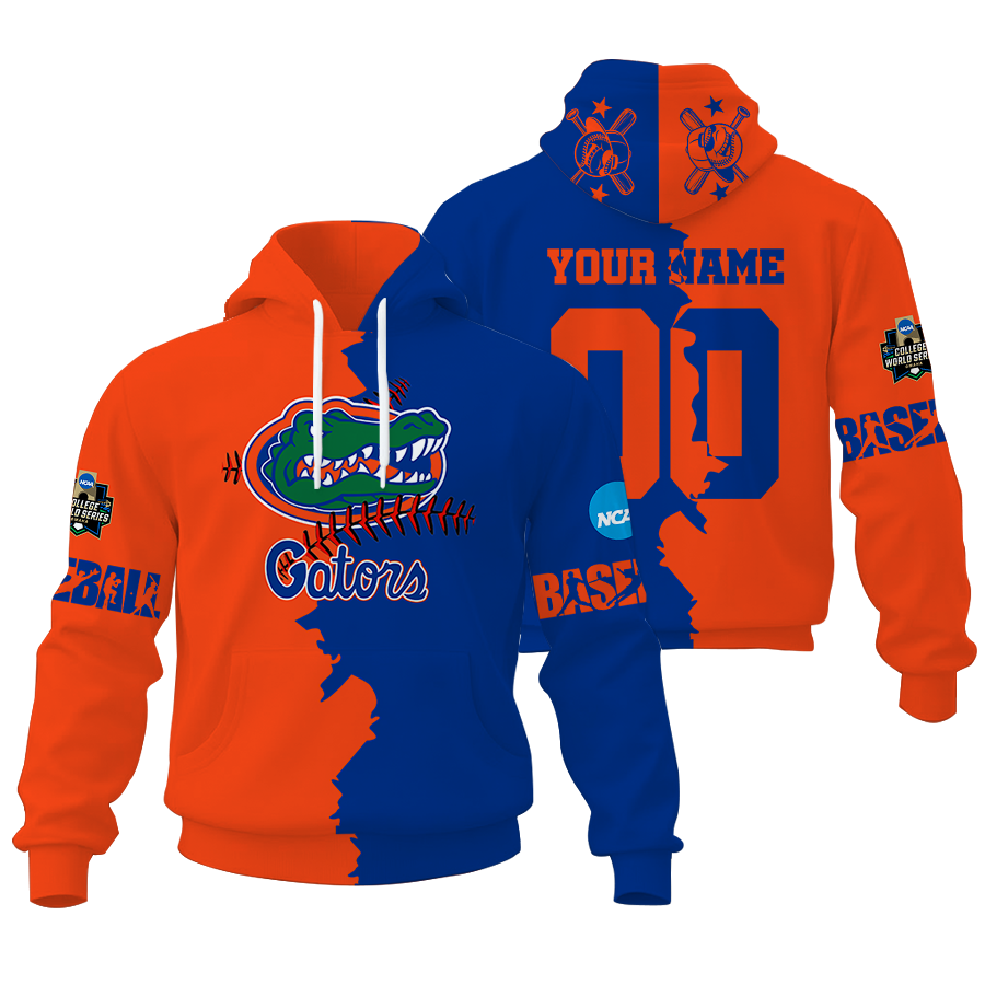 FINAL CLEARANCE - NEW CUSTOMIZED COLLEGE WORLD SERIES NCAA08 FLORIDA GATORS UNISEX HOODIE & ZIP HOODIE