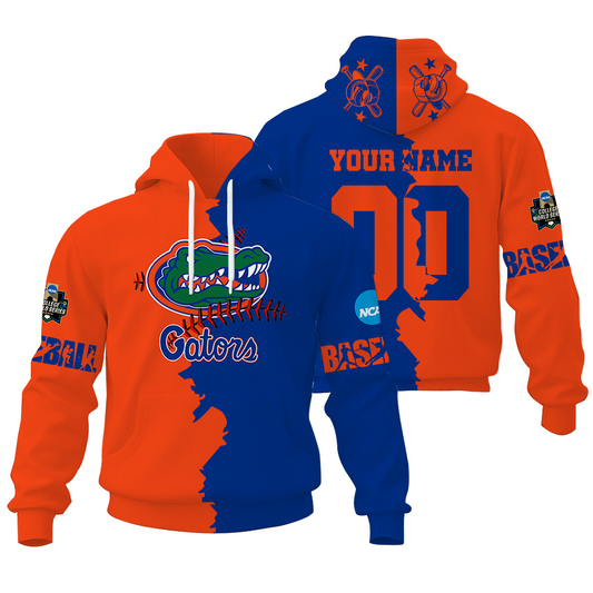 FINAL CLEARANCE - NEW CUSTOMIZED COLLEGE WORLD SERIES NCAA08 FLORIDA GATORS UNISEX HOODIE & ZIP HOODIE
