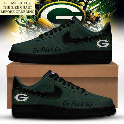 HOT DEAL - NEW CUSTOMIZED NFL08 GBP GREEN BAY PACKERS AF1 SHOES