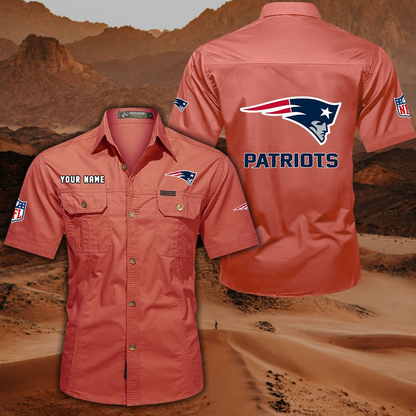 FINAL SALE - NEW CUSTOMIZED NFL27 NEP NEW ENGLAND PATRIOTS MUTICOLOR MEN'S CARGO SHIRT
