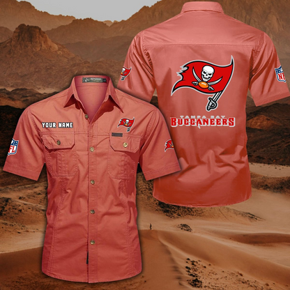 FINAL SALE - NEW CUSTOMIZED NFL10 TBB TAMPA BAY BUCCANEERS MUTICOLOR MEN'S CARGO SHIRT