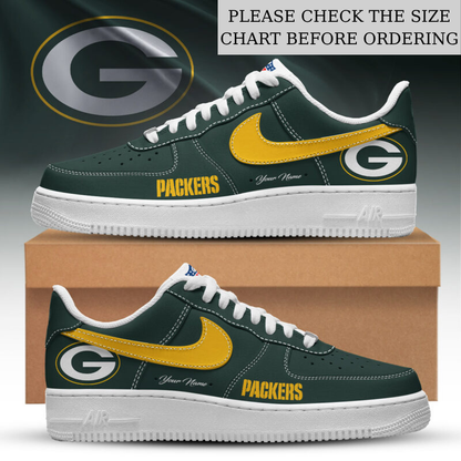 FLASH SALE - NEW CUSTOMIZED NFL08 GBP GREEN BAY PACKERS AF1 SHOES