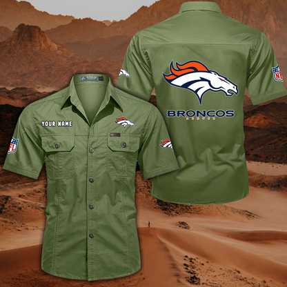 FINAL SALE - NEW CUSTOMIZED NFL13 DVB DENVER BRONCOS MUTICOLOR MEN'S CARGO SHIRT