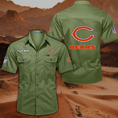 FINAL SALE - NEW CUSTOMIZED NFL26 CCB CHICAGO BEARS MUTICOLOR MEN'S CARGO SHIRT