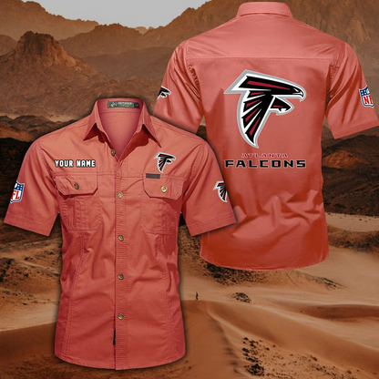 FINAL SALE - NEW CUSTOMIZED NFL18 ATF ATLANTA FALCONS MUTICOLOR MEN'S CARGO SHIRT