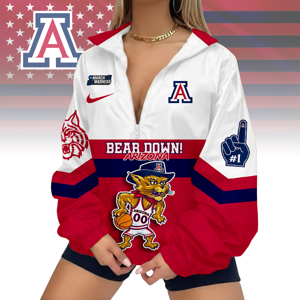 LIMITED EDITION - NEW CUSTOMIZED MAM NCAA09 ARW AR WILCATS V-NECK ZIPPER JACKET