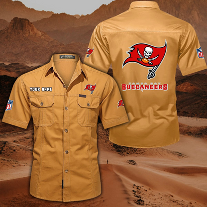 FINAL SALE - NEW CUSTOMIZED NFL10 TBB TAMPA BAY BUCCANEERS MUTICOLOR MEN'S CARGO SHIRT