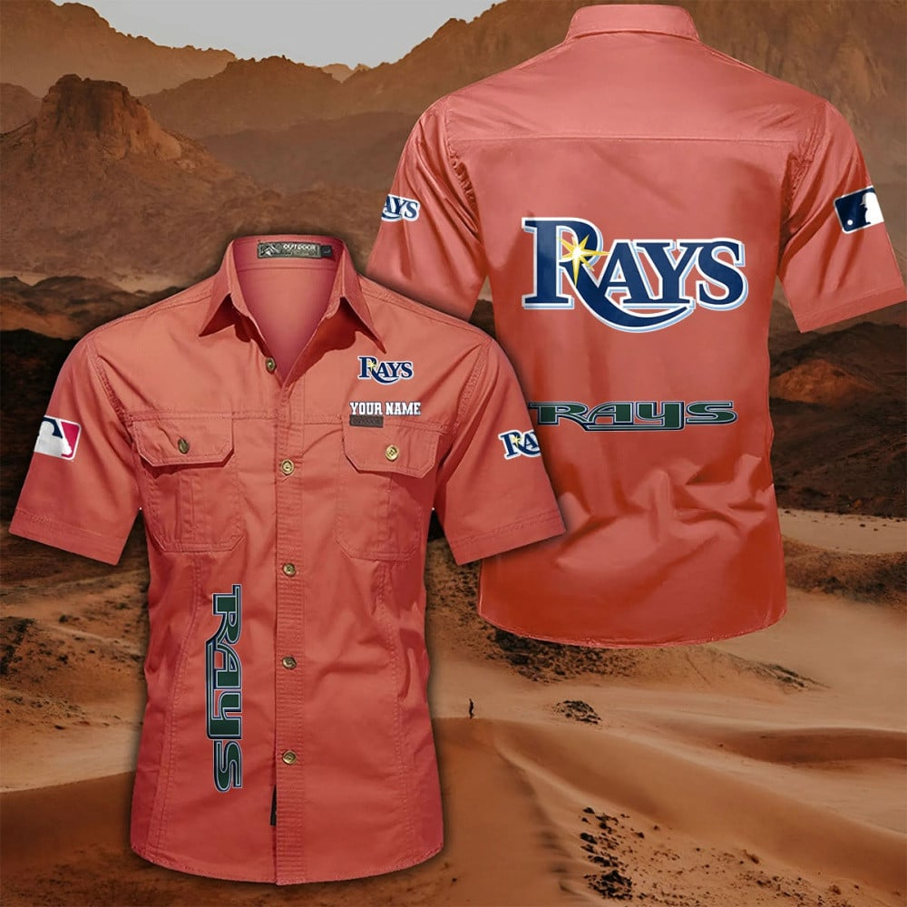 LIMITED EDITION - NEW CUSTOMIZED MLB21 TBR TAMPA BAY RAYS MEN'S CARGO SHIRT