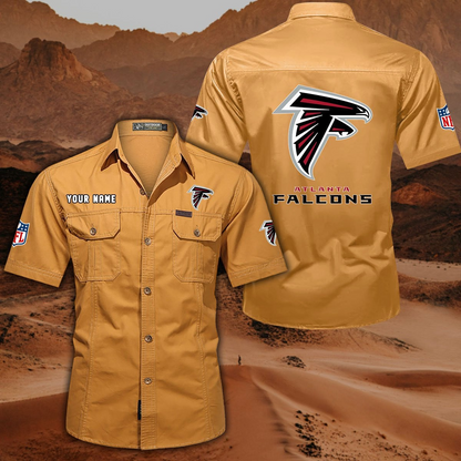FINAL SALE - NEW CUSTOMIZED NFL18 ATF ATLANTA FALCONS MUTICOLOR MEN'S CARGO SHIRT
