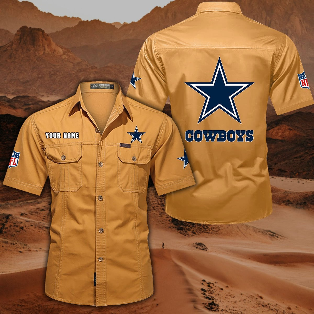 FINAL SALE - NEW CUSTOMIZED NFL21 DCB DALLAS COWBOYS MUTICOLOR MEN'S CARGO SHIRT