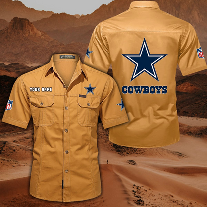 FINAL SALE - NEW CUSTOMIZED NFL21 DCB DALLAS COWBOYS MUTICOLOR MEN'S CARGO SHIRT
