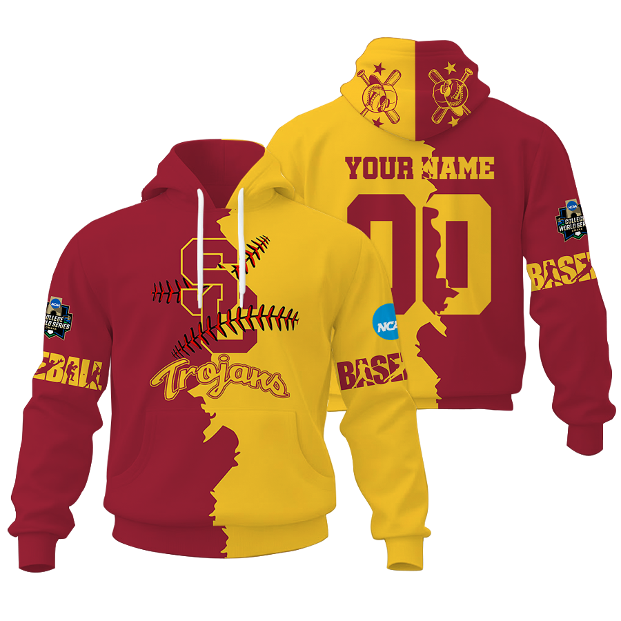 FINAL CLEARANCE - NEW CUSTOMIZED COLLEGE WORLD SERIES NCAA09 USC TROJANS UNISEX HOODIE & ZIP HOODIE