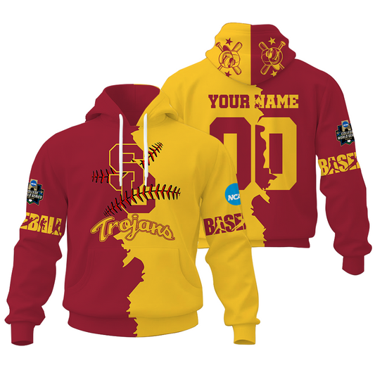 FINAL CLEARANCE - NEW CUSTOMIZED COLLEGE WORLD SERIES NCAA09 USC TROJANS UNISEX HOODIE & ZIP HOODIE