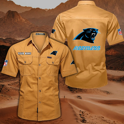 FINAL SALE - NEW CUSTOMIZED NFL23 CLP CAROLINA PANTHERS MUTICOLOR MEN'S CARGO SHIRT