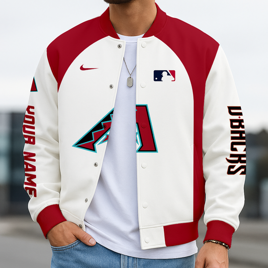 LIMITED EDITION - NEW CUSTOMIZED MLB07 ADS AZ DIAMONDBACKS BASEBALL JACKET, SATIN VARSITY JACKET