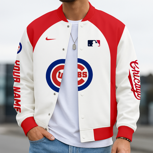 LIMITED EDITION - NEW CUSTOMIZED MLB04 CCS CH CUBS BASEBALL JACKET, SATIN VARSITY JACKET