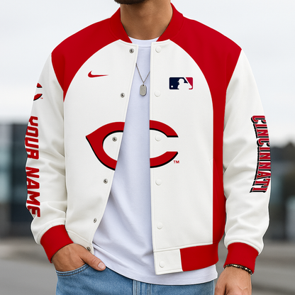 LIMITED EDITION - NEW CUSTOMIZED MLB05 CRS CC REDS BASEBALL JACKET, SATIN VARSITY JACKET