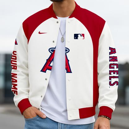 LIMITED EDITION - NEW CUSTOMIZED MLB27 LAA LA ANGELS  BASEBALL JACKET, SATIN VARSITY JACKET