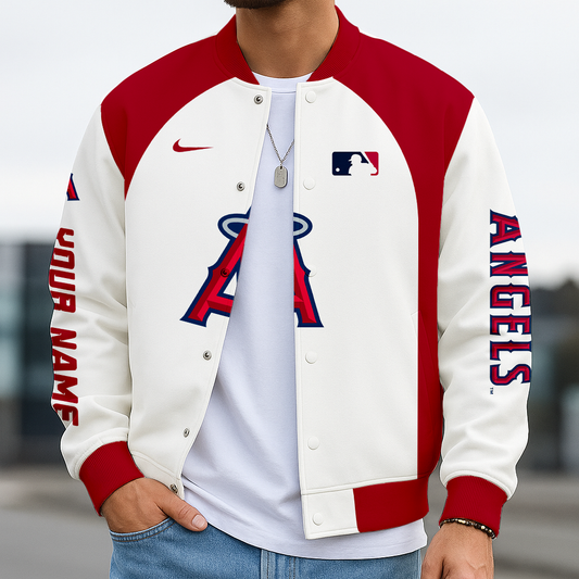 LIMITED EDITION - NEW CUSTOMIZED MLB27 LAA LA ANGELS  BASEBALL JACKET, SATIN VARSITY JACKET